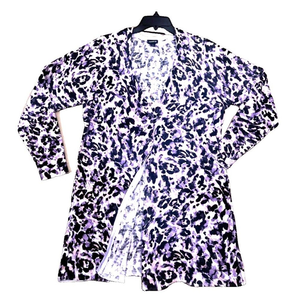 Torrid Cardigan Women's Size 0  Purple Black Animal Print